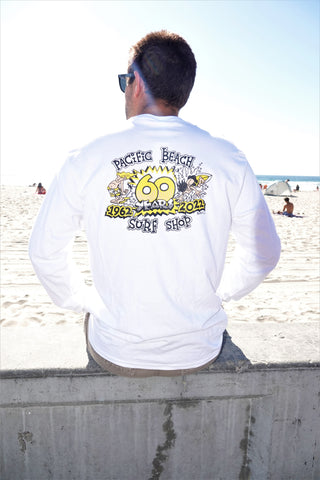 60 Year Anniversary Pacific Beach Surf Shop Long Sleeve Shirt