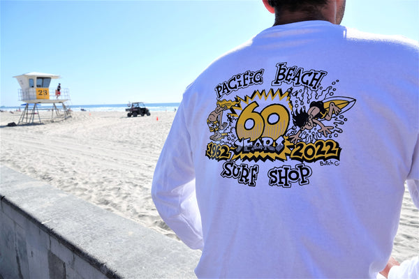 60 Year Anniversary Pacific Beach Surf Shop Long Sleeve Shirt